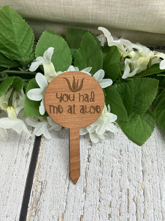 You Had Me At Aloe Dark Wood Plant Stake