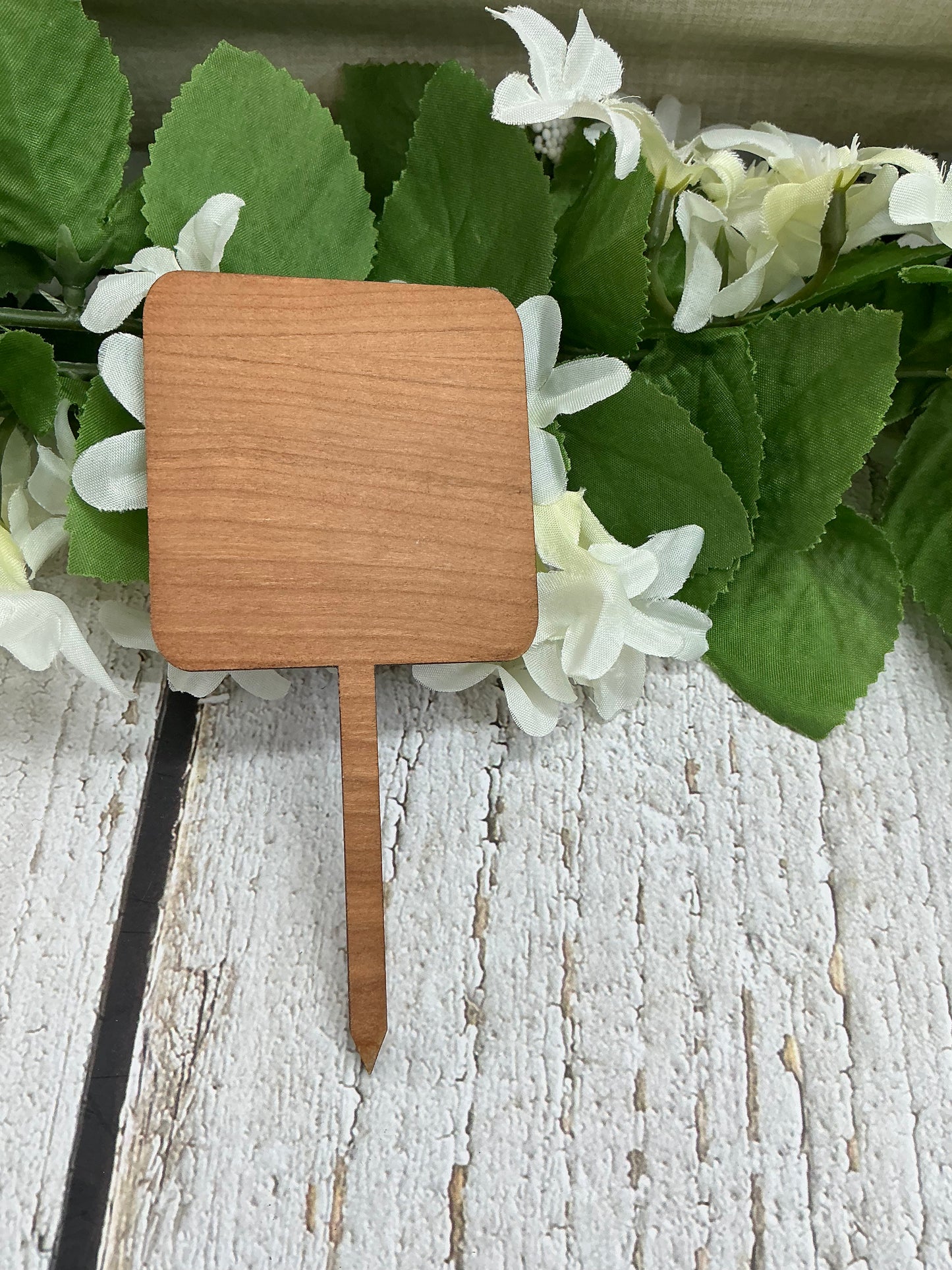 Square I Need A Drink Dark Wood Plant Stake