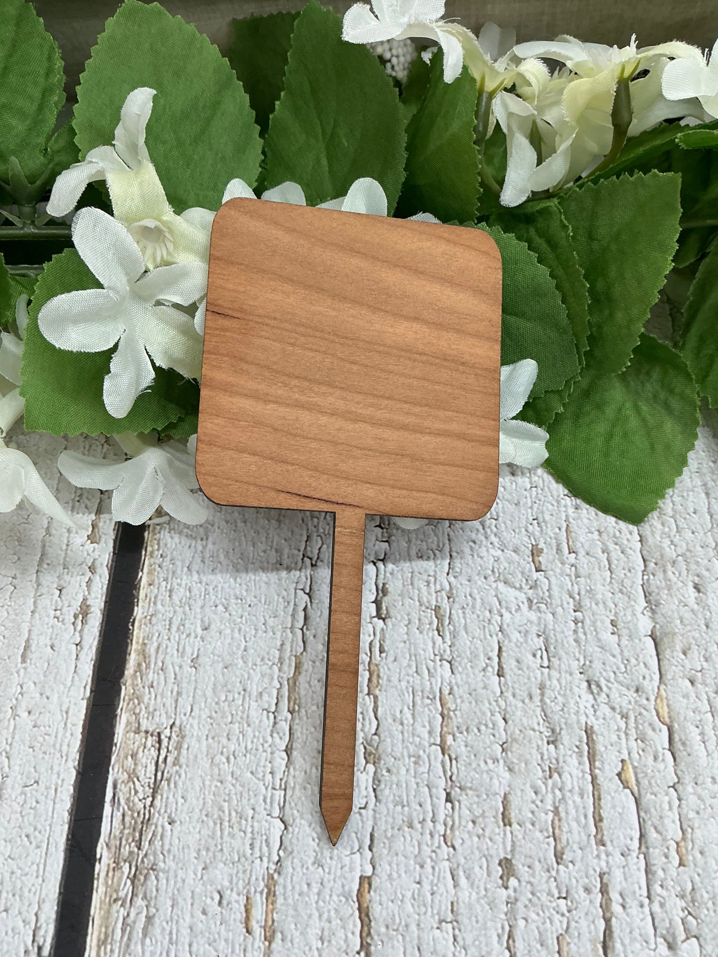 Square You Grow Girl Wood Plant Stake