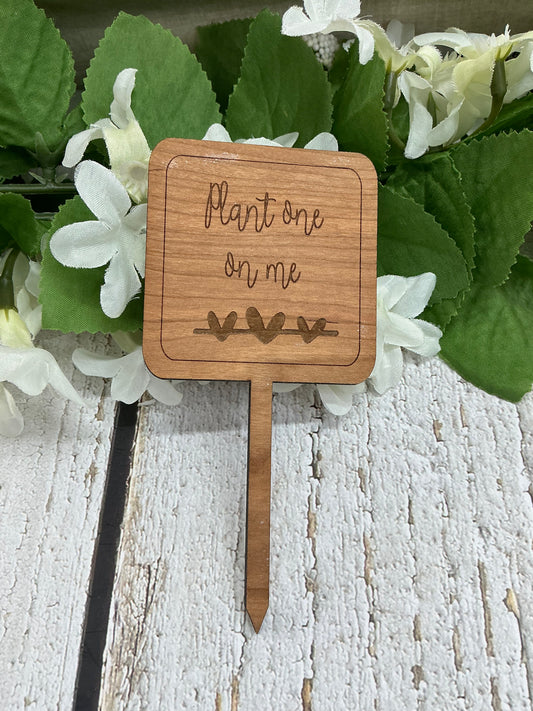 Square Plant One On Me Dark Wood Plant Stake