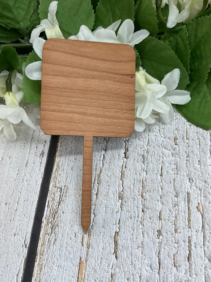 Square I Beleaf In You Dark Wood Plant Stake