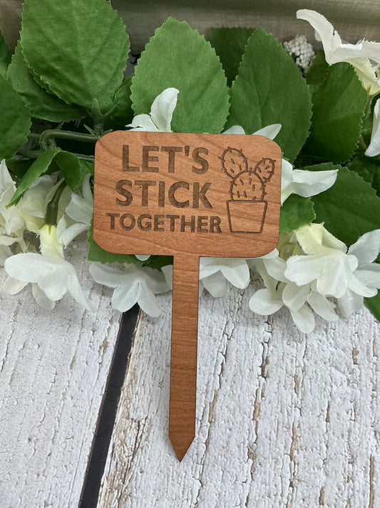 Let's Stick Together Dark Wood Plant Stake