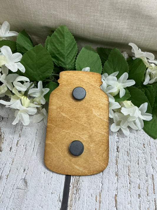 Mason Jar Kitchen Measuring Conversion Wood Magnet