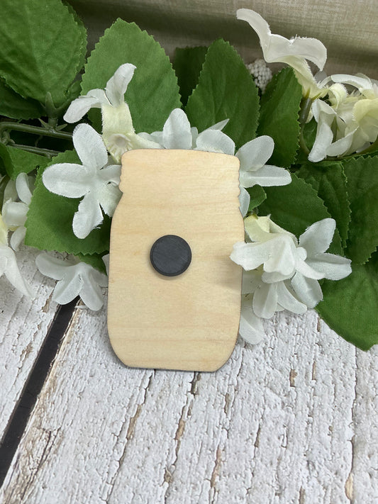 The Kitchen Is the Heart of The Home Mason Jar Wood Magnet