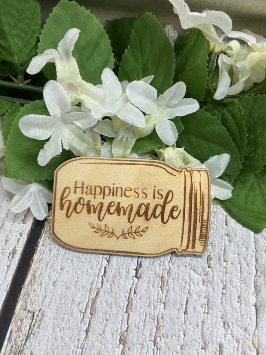 Happiness Is Homemade Mason Jar Wood Magnet
