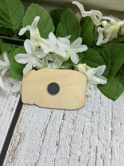 Friends Gather Here Mason Jar Wood Magnet