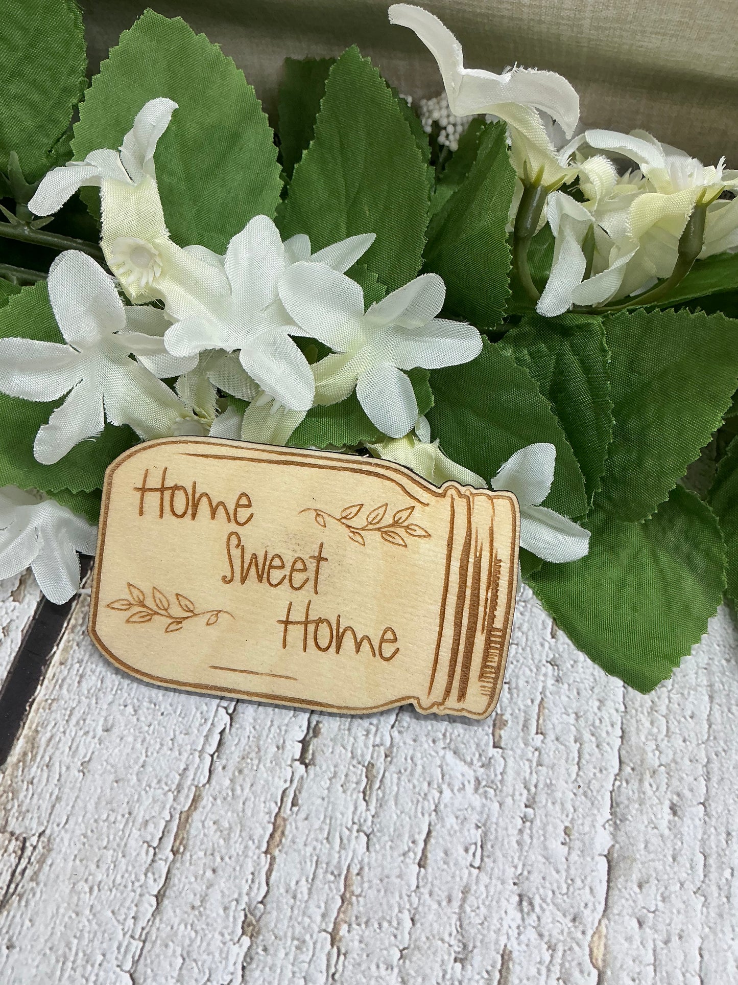 Home Sweet Home Mason Jar Wood Magnet