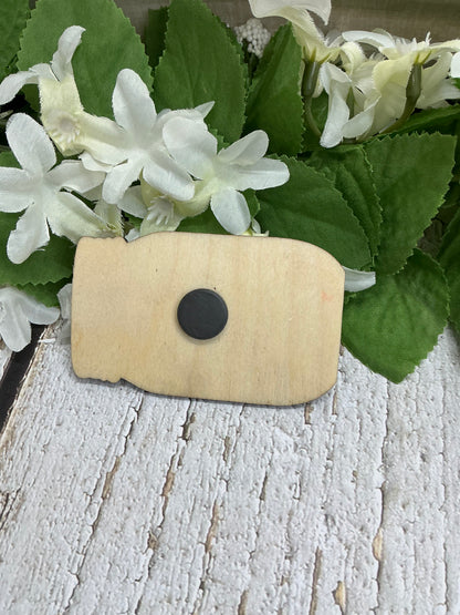 Count Your Blessings Mason Jar Wood Magnet