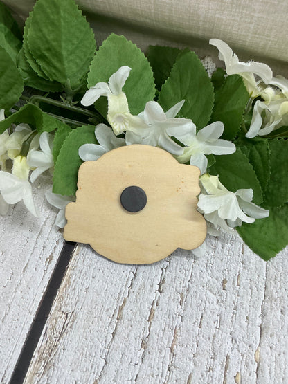 Mama Needs Coffee Wood Magnet