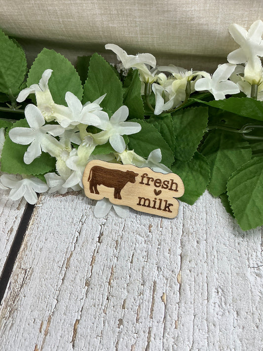 Fresh Milk Wood Magnet