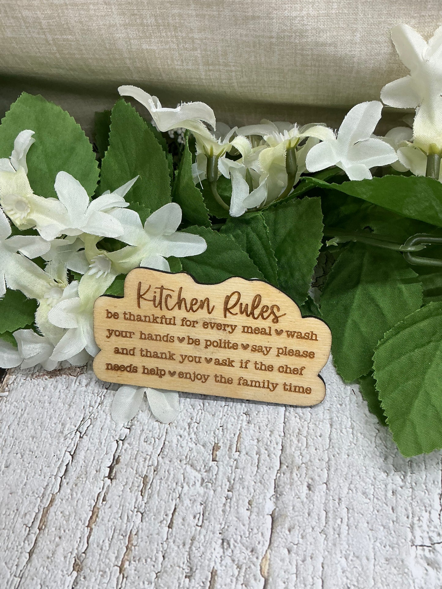 "Kitchen Rules" Wood Magnet