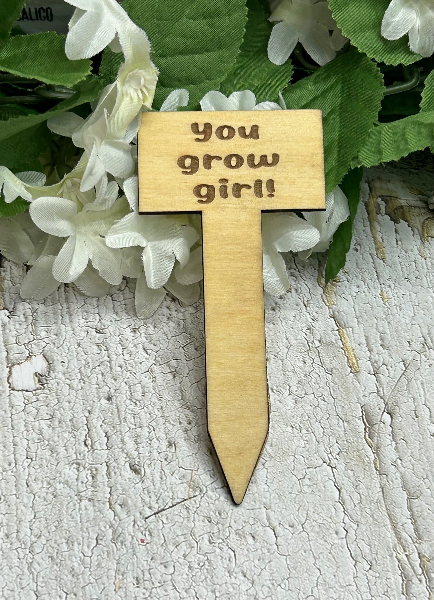 You Grow Girl - Wooden Plant Stake Light