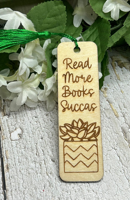 Read More Books Succas - Succulent Bookmark 1/8" wood 5"