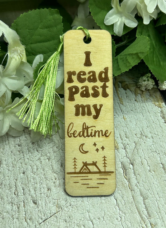 I Read Past My Bedtime - Bookmark 1/8" Wood