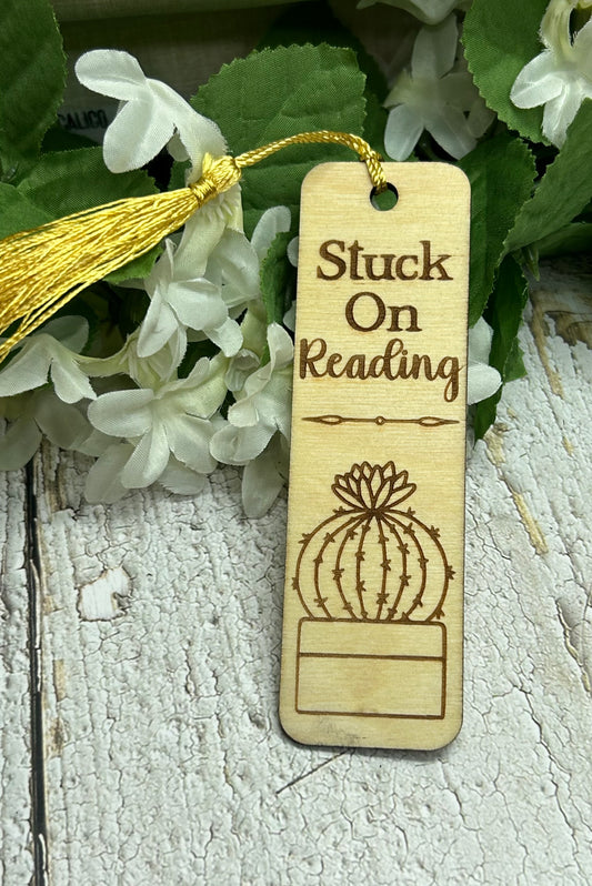 Stuck On Reading - Succulent Bookmark 1/8" Wood