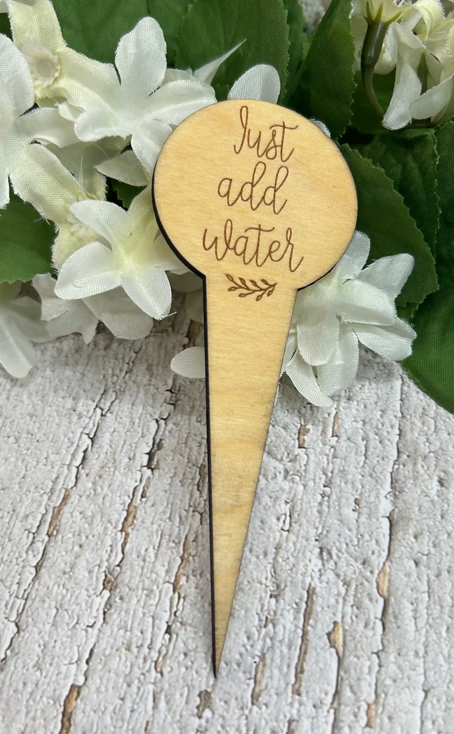 Just Add Water Light Wood Plant Stake