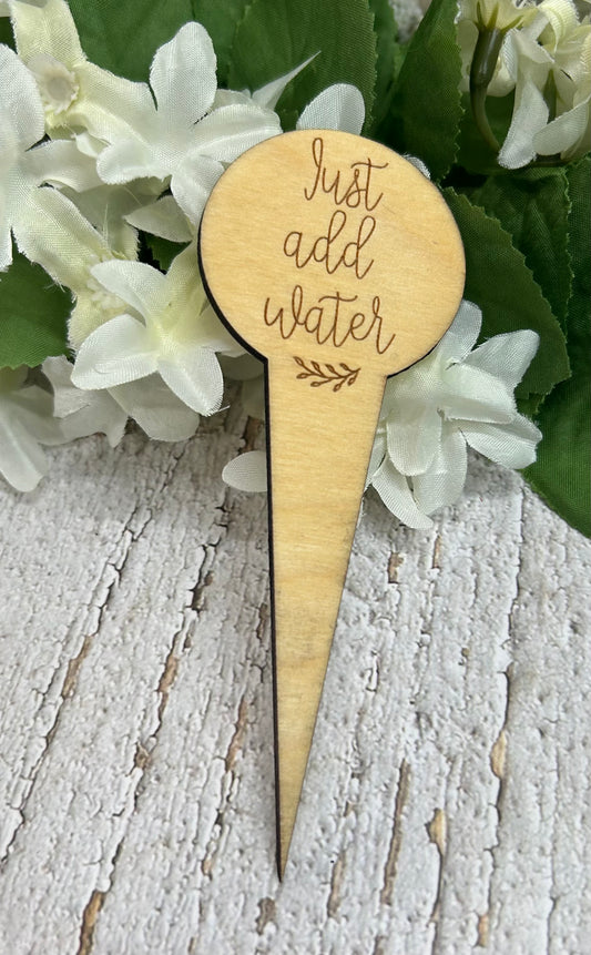 Just Add Water Light Wood Plant Stake
