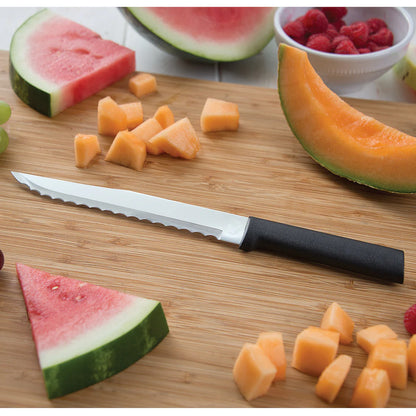 Serrated Slicer Knife - Black Handle Rada