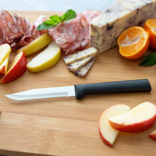 Serrated Regular Paring Knife - Black Handle Rada