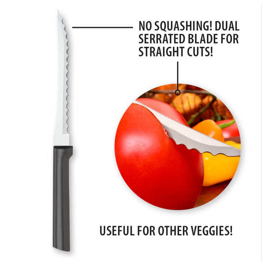 Tomato Slicer Knife - Black Handle Rada