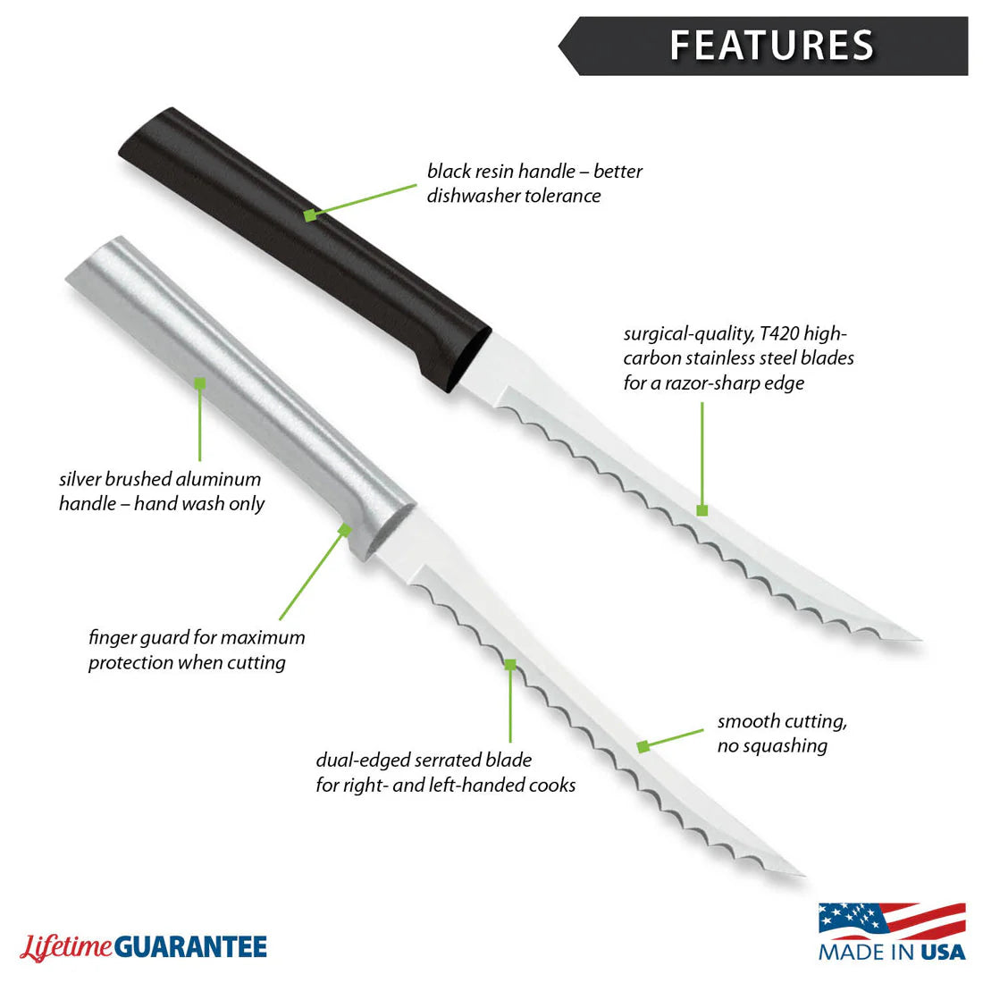 Tomato Slicer Knife - Black Handle Rada