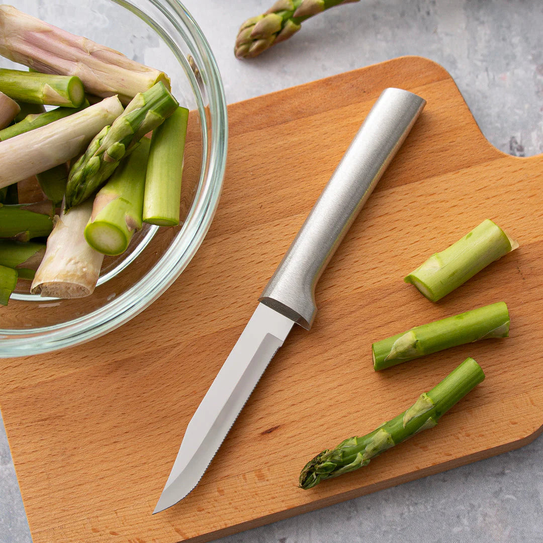 Serrated Regular Paring Knife - Silver Handle Rada